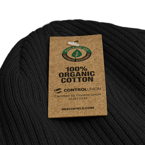 AFFIANT RECORDS - ORGANIC FULL WHITE LOGO EMBROIDERED RIBBED BEANIE