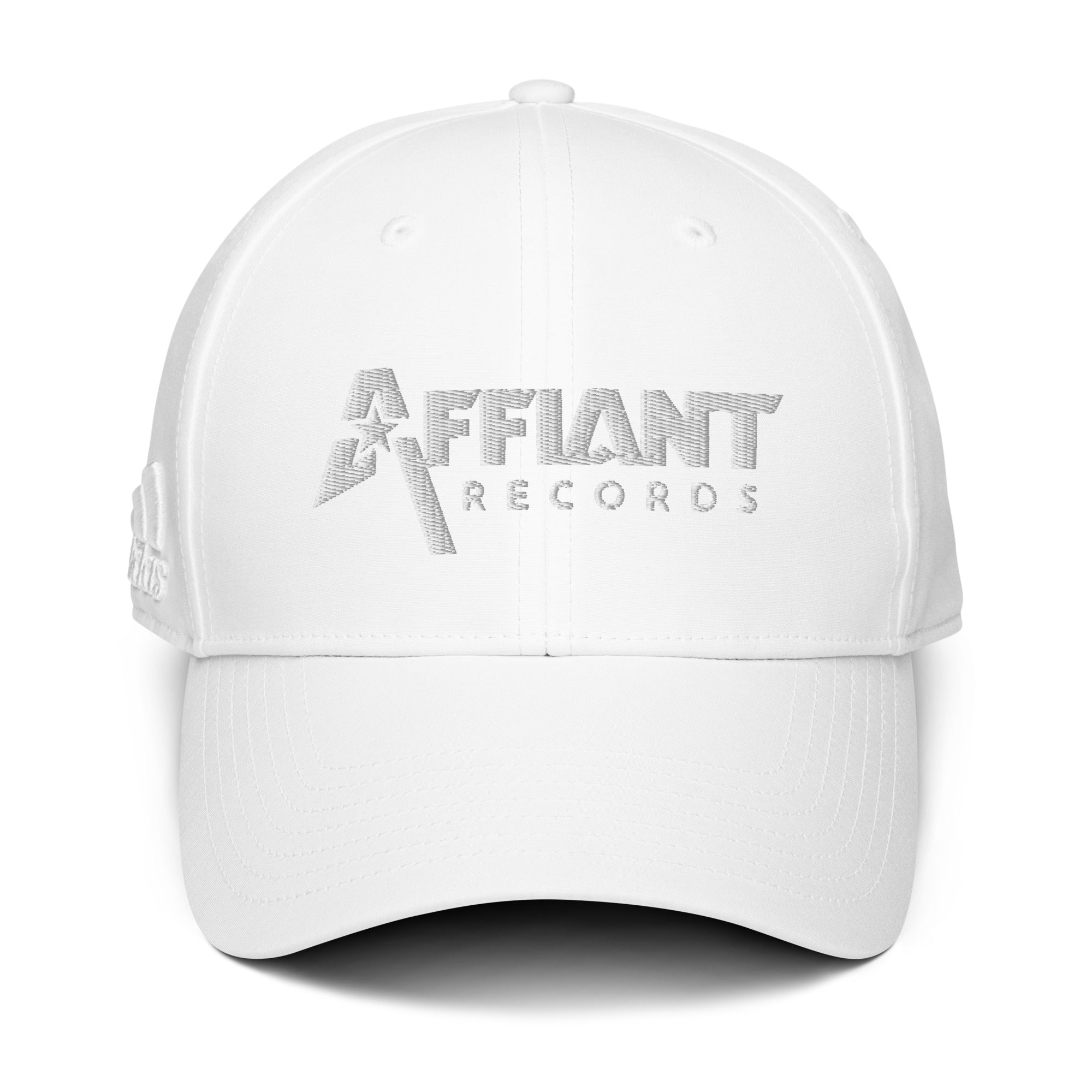 AFFIANT RECORDS - FULL LOGO WHITE ON WHITE ADIDAS DAD HAT