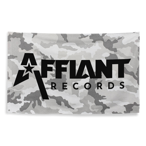 AFFIANT RECORDS -  ARCTIC CAMO FULL BLACK LOGO WALL FLAG