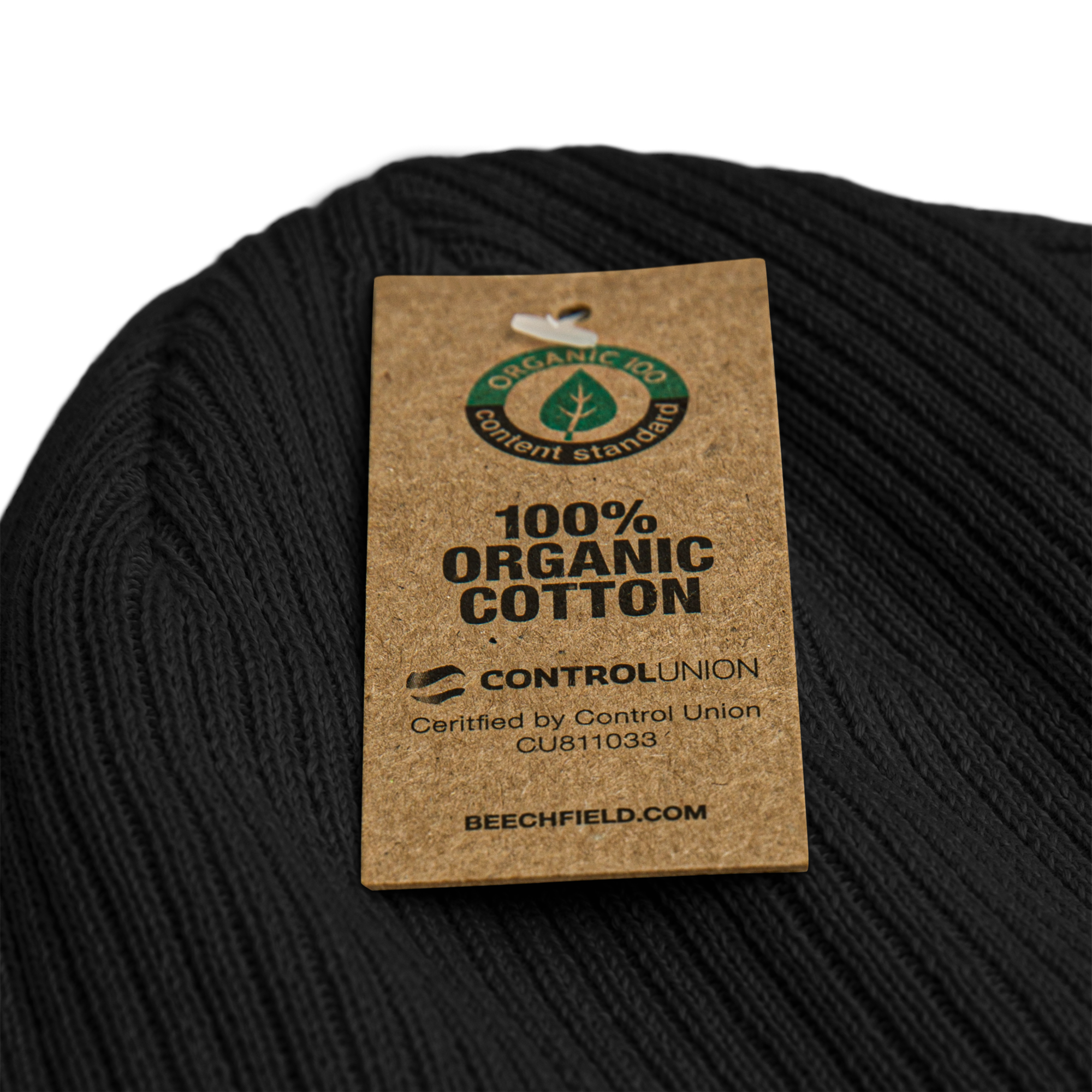 AFFIANT RECORDS - ORGANIC FULL WHITE LOGO EMBROIDERED RIBBED BEANIE