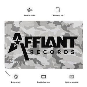 AFFIANT RECORDS -  ARCTIC CAMO FULL BLACK LOGO WALL FLAG